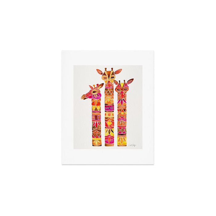 Giraffes - Fiery Palette Art Print Gallery Image 1