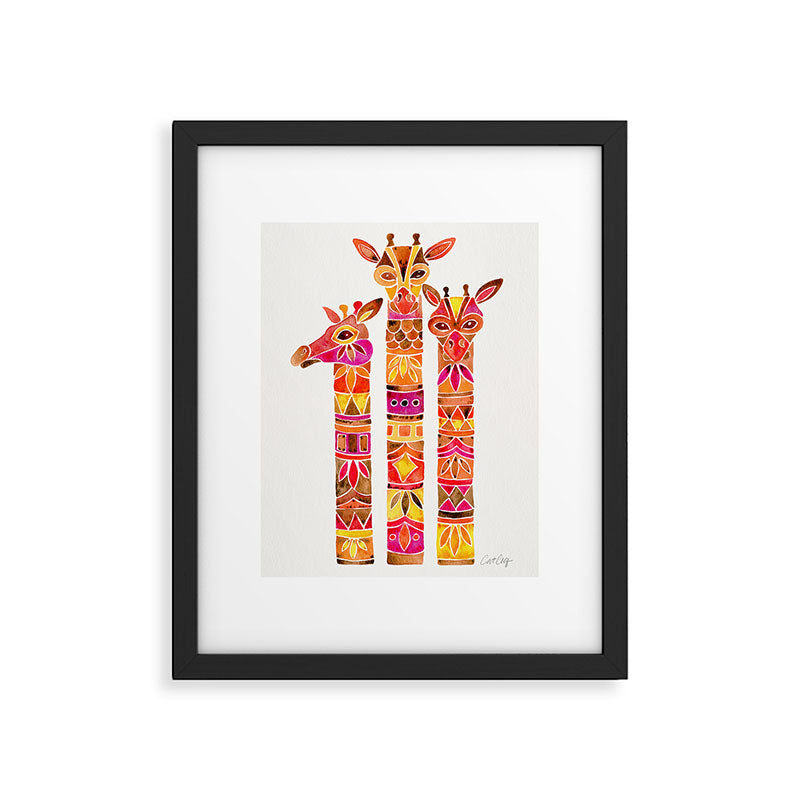 Giraffes - Fiery Palette Framed Art Print Gallery Image 5