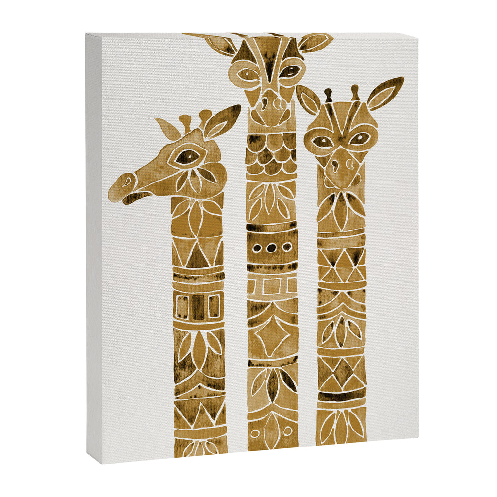 Giraffes - Sepia Palette Canvas Print Gallery Image 8