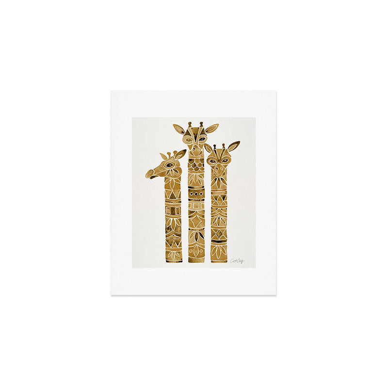 Giraffes - Sepia Palette Art Print Gallery Image 1