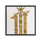 Giraffes - Sepia Palette Framed Canvas Print Gallery Image 3