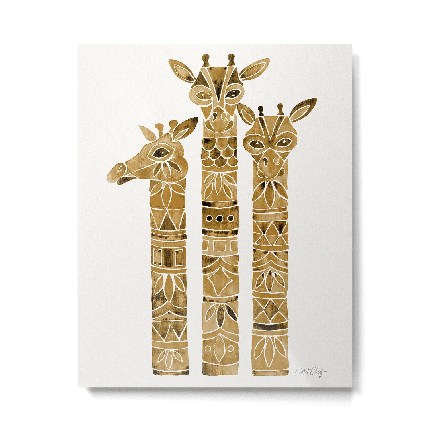 Giraffes - Sepia Palette Metal Print Gallery Image 6