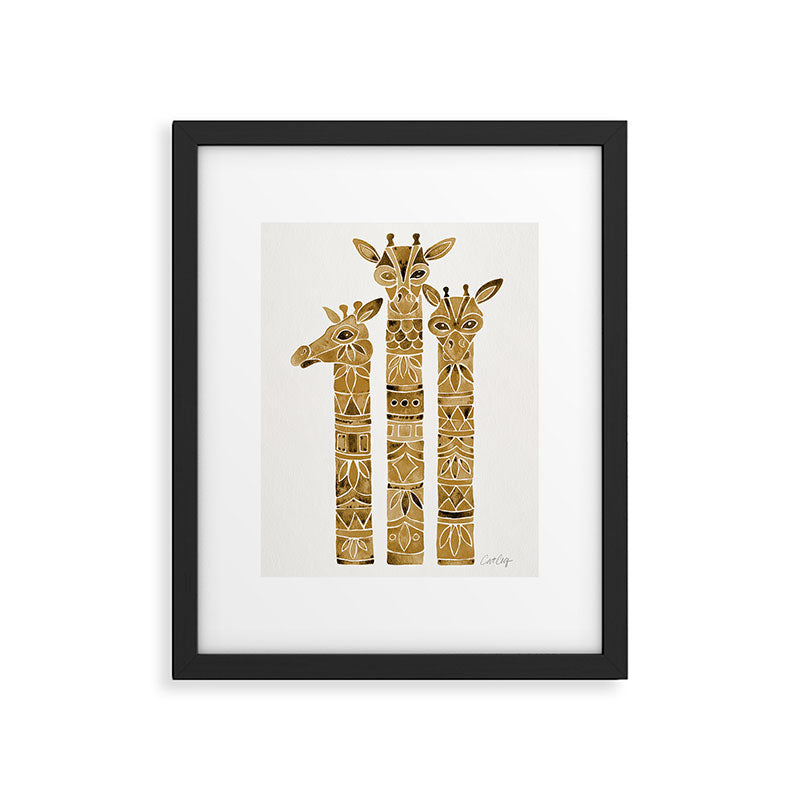 Giraffes - Sepia Palette Framed Art Print Gallery Image 6