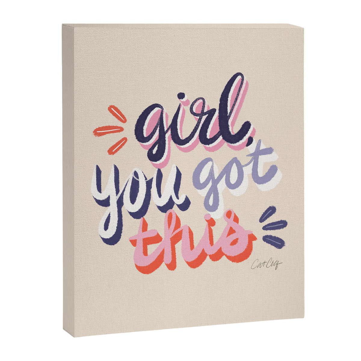 Girl You Got This - Navy & Red Palette Canvas Print Gallery Image 6