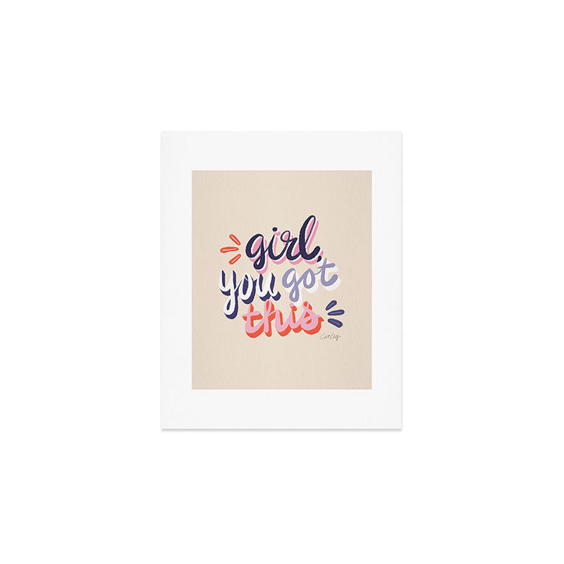 Girl You Got This - Navy & Red Palette Art Print Gallery Image 1