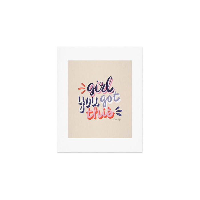 Girl You Got This - Navy & Red Palette Art Print Gallery Image 1