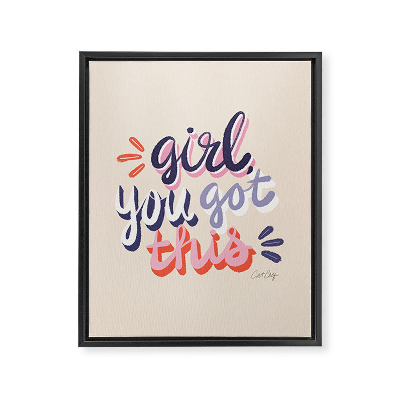 Girl You Got This - Navy & Red Palette Framed Canvas Print Gallery Image 6