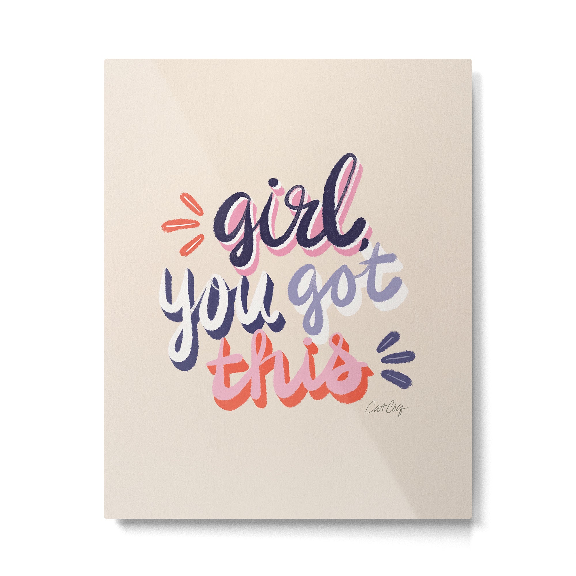 Girl You Got This - Navy & Red Palette Metal Print Gallery Image 4