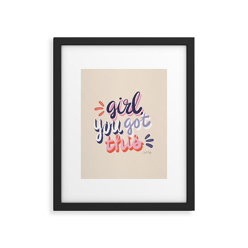 Girl You Got This - Navy & Red Palette Framed Art Print Gallery Image 5