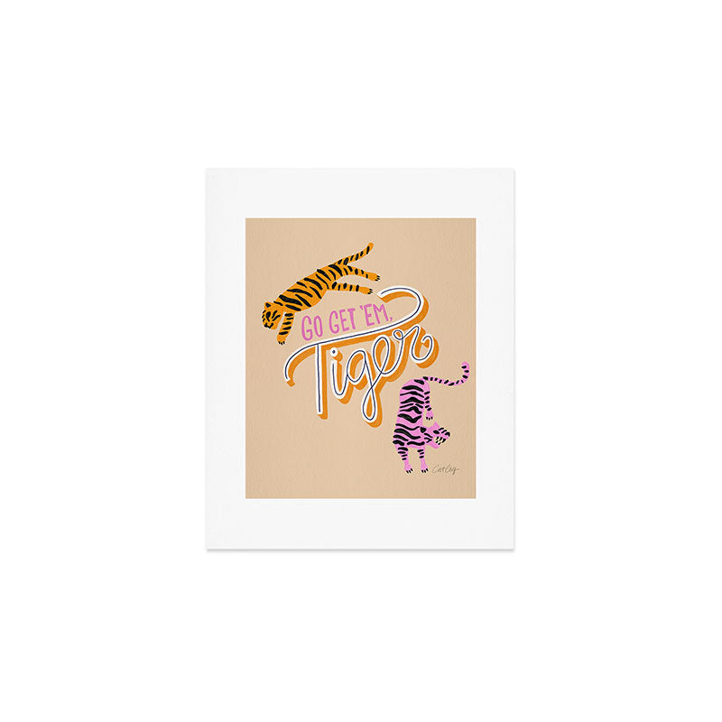 Go Get 'Em Tiger - Melon Art Print Gallery Image 1