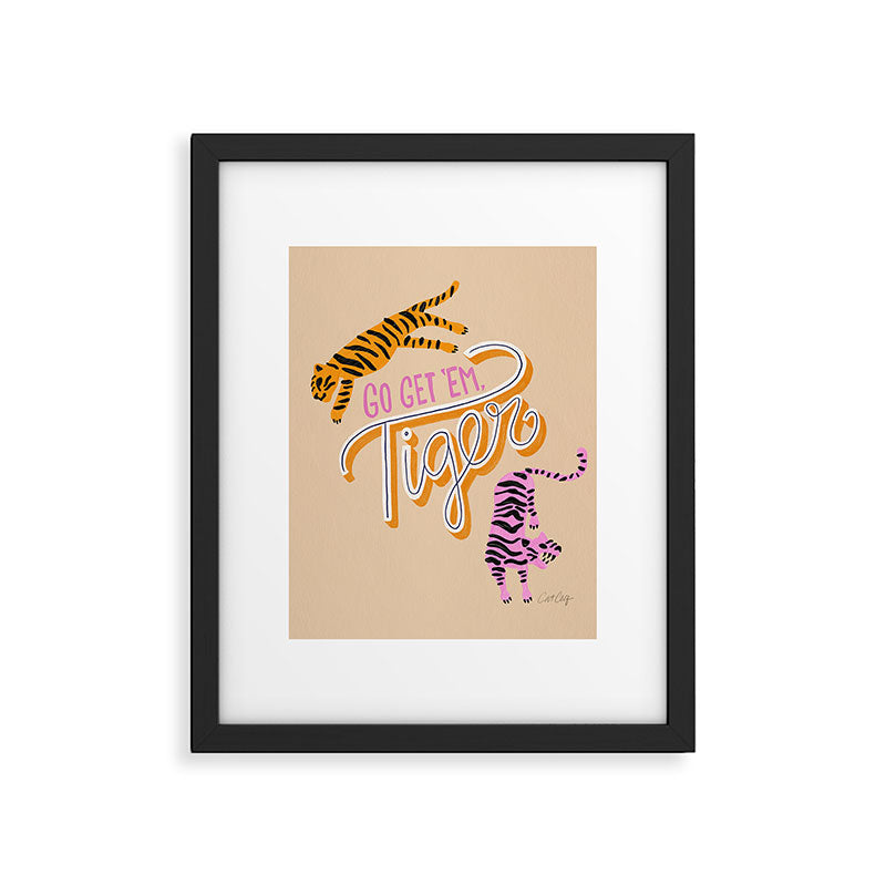 Go Get 'Em Tiger - Melon Framed Art Print Gallery Image 4