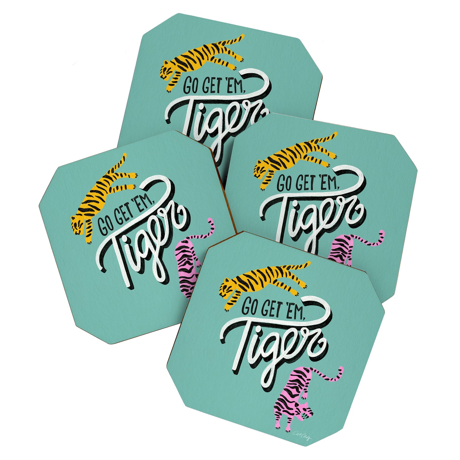 Go Get 'Em Tiger - Mint Palette Coaster Gallery Image 1