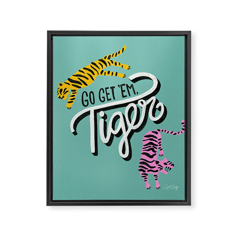 Go Get 'Em Tiger - Mint Palette Framed Canvas Print Gallery Image 8