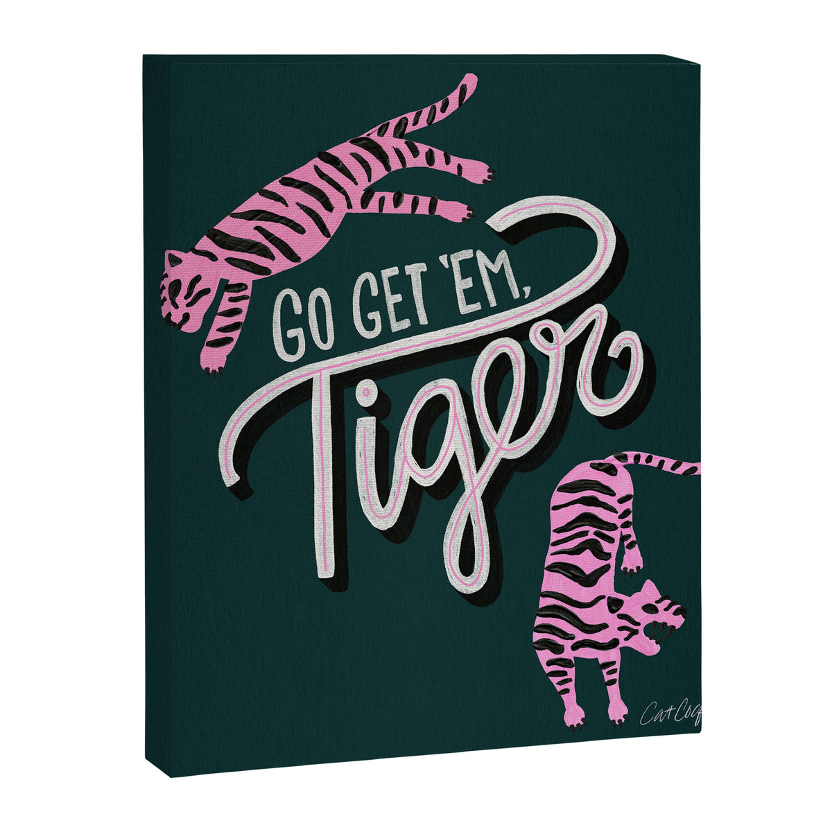 Go Get 'Em Tiger - Teal Canvas Print Gallery Image 6