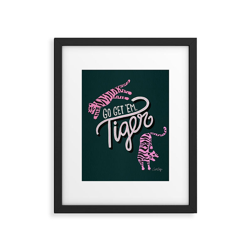 Go Get 'Em Tiger - Teal Framed Art Print Gallery Image 5