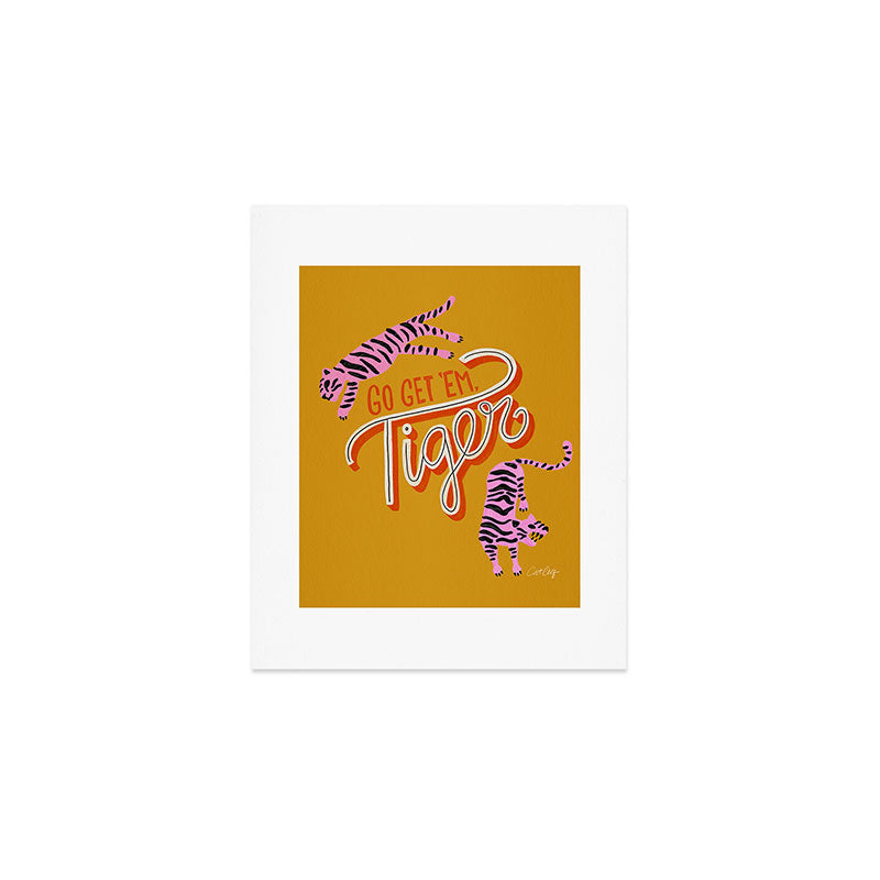 Go Get 'Em Tiger - Yellow Palette Art Print Gallery Image 1