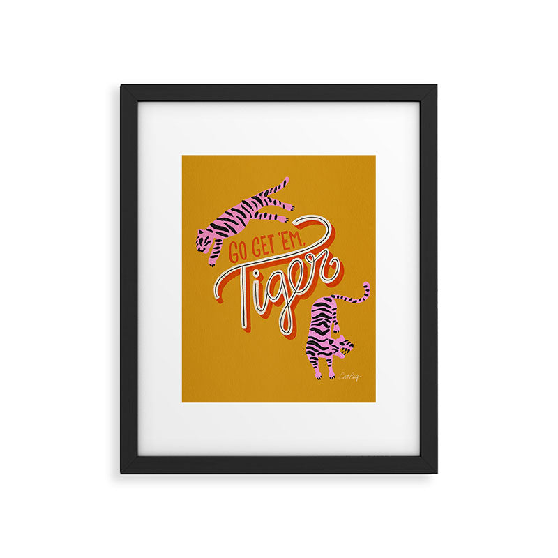 Go Get 'Em Tiger - Yellow Palette Framed Art Print Gallery Image 4