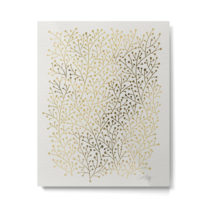 Gold Berry Branches Metal Print Gallery Image 1