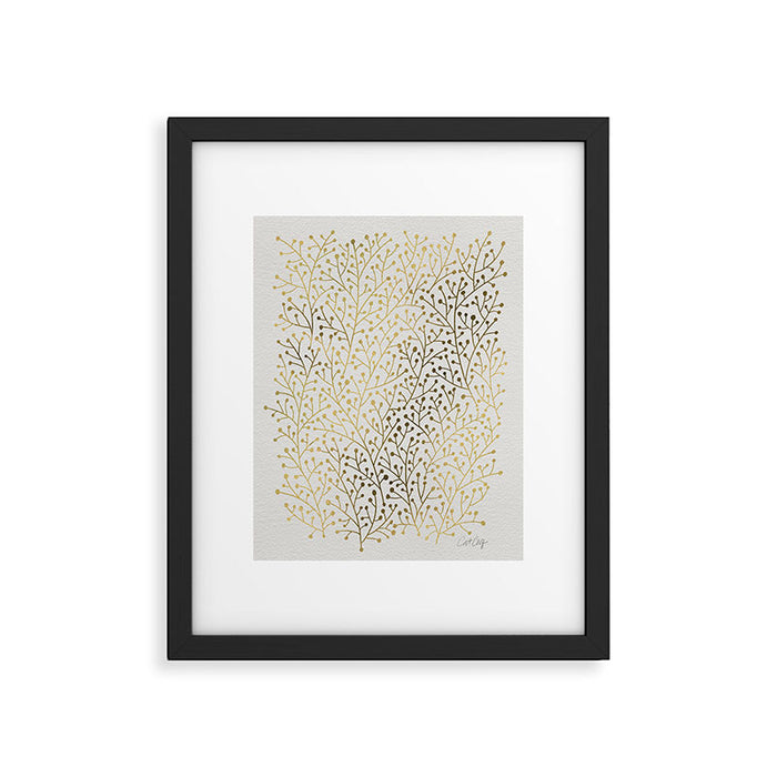 Gold Berry Branches Framed Art Print Gallery Image 1
