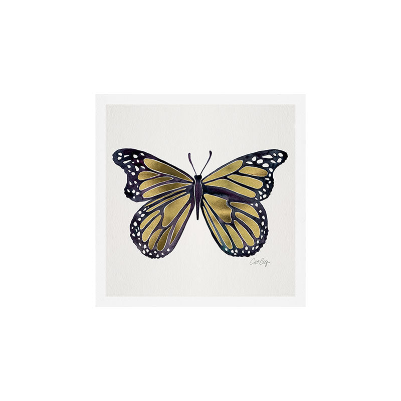 Gold Butterfly Art Print Gallery Image 1