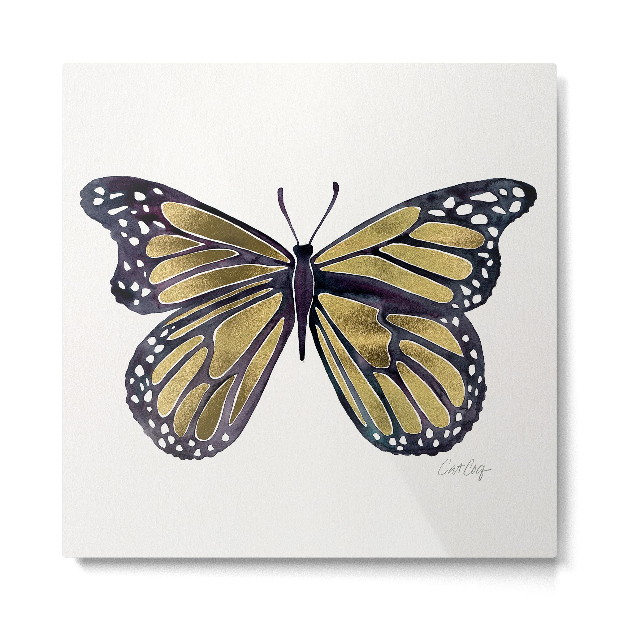 Gold Butterfly Metal Print Gallery Image 2