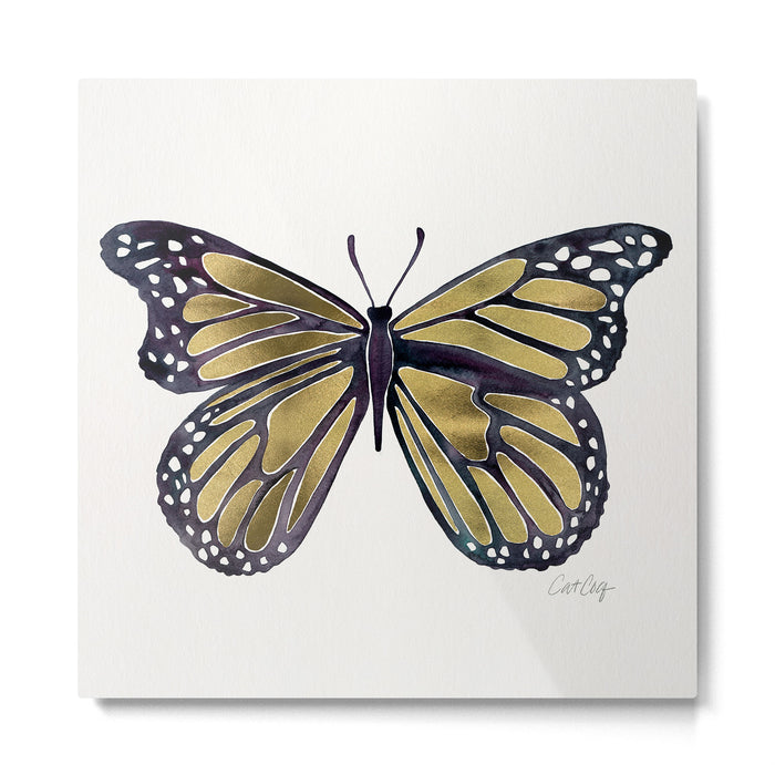 Gold Butterfly Metal Print Gallery Image 1