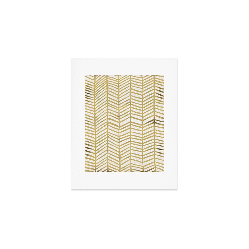 Gold Herringbone Art Print Gallery Image 1