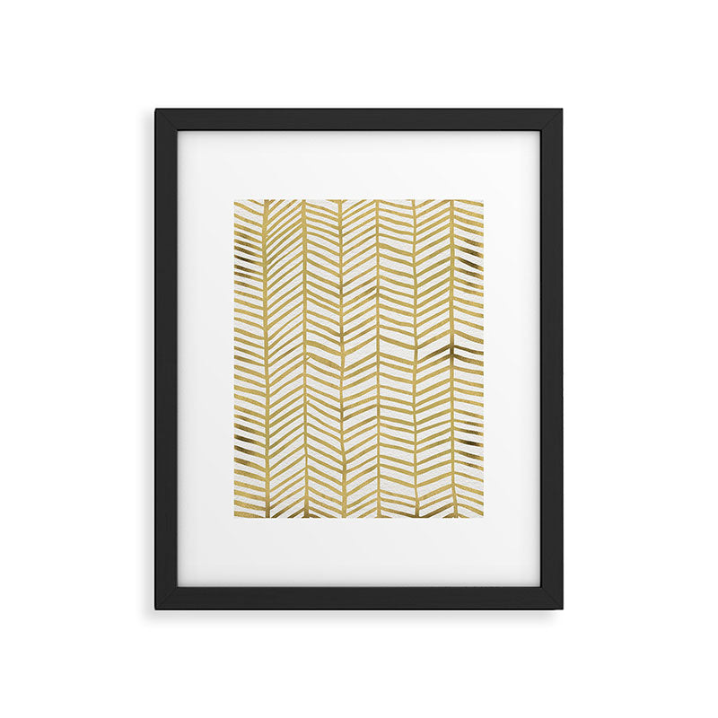 Gold Herringbone Framed Art Print Gallery Image 6