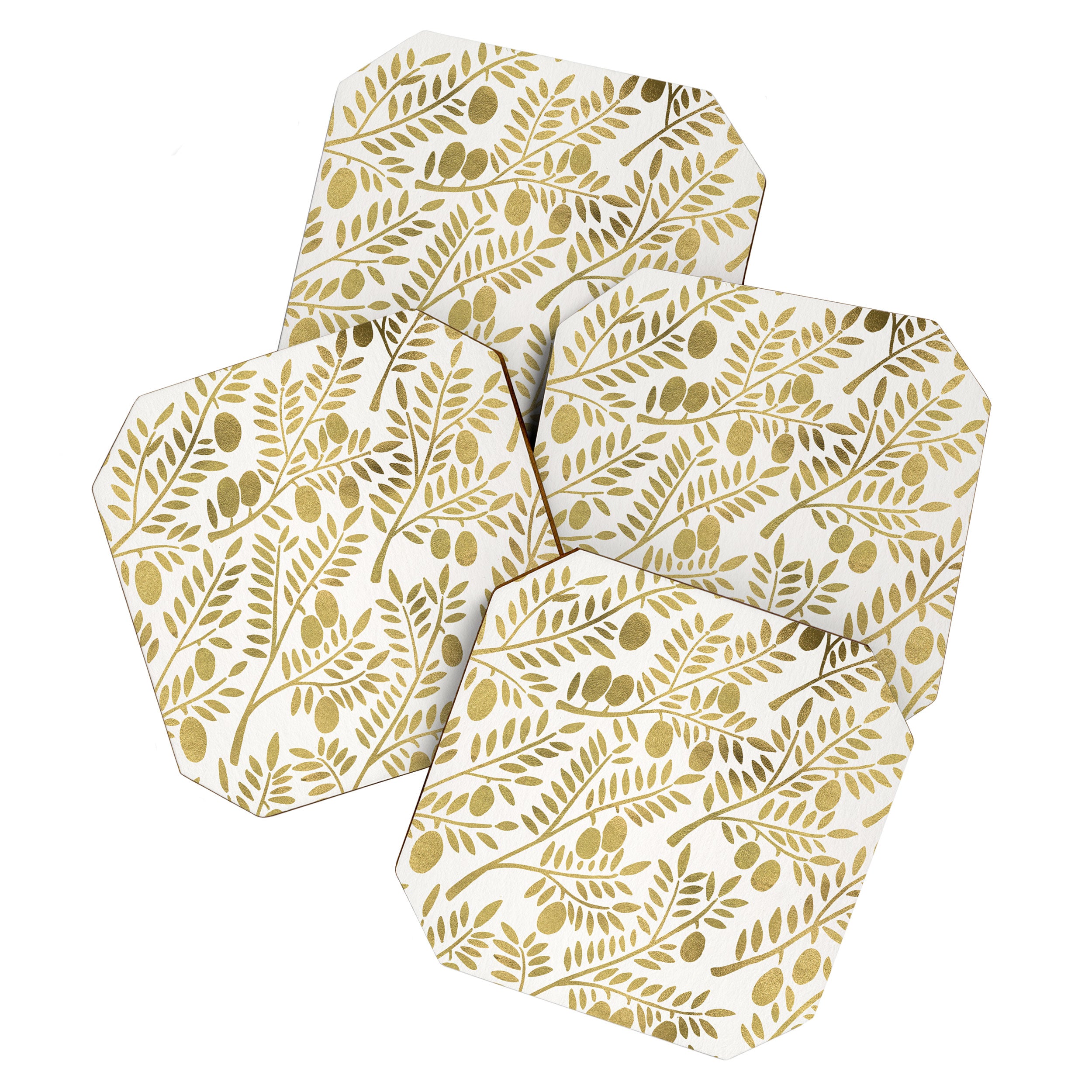 Gold Olive Branches Coaster Gallery Image 1