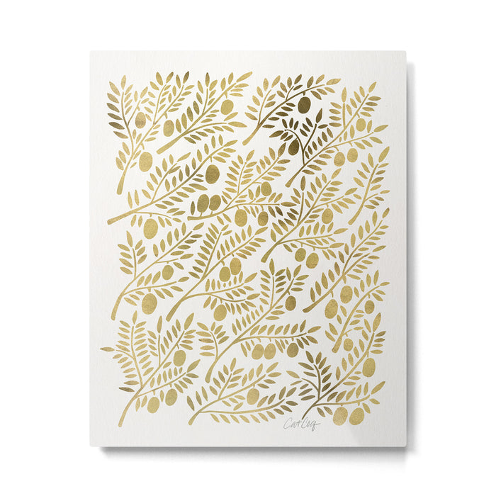 Gold Olive Branches Metal Print Gallery Image 1