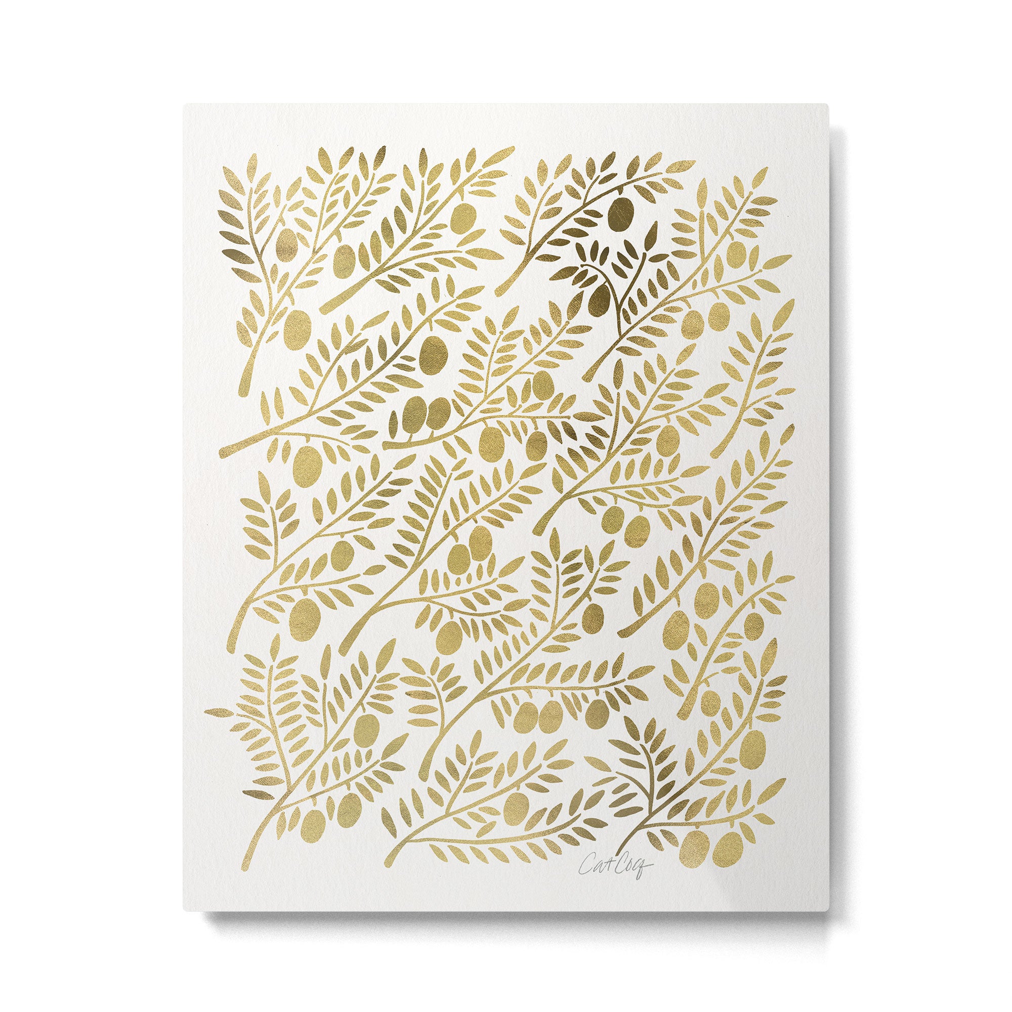Gold Olive Branches Metal Print Gallery Image 4