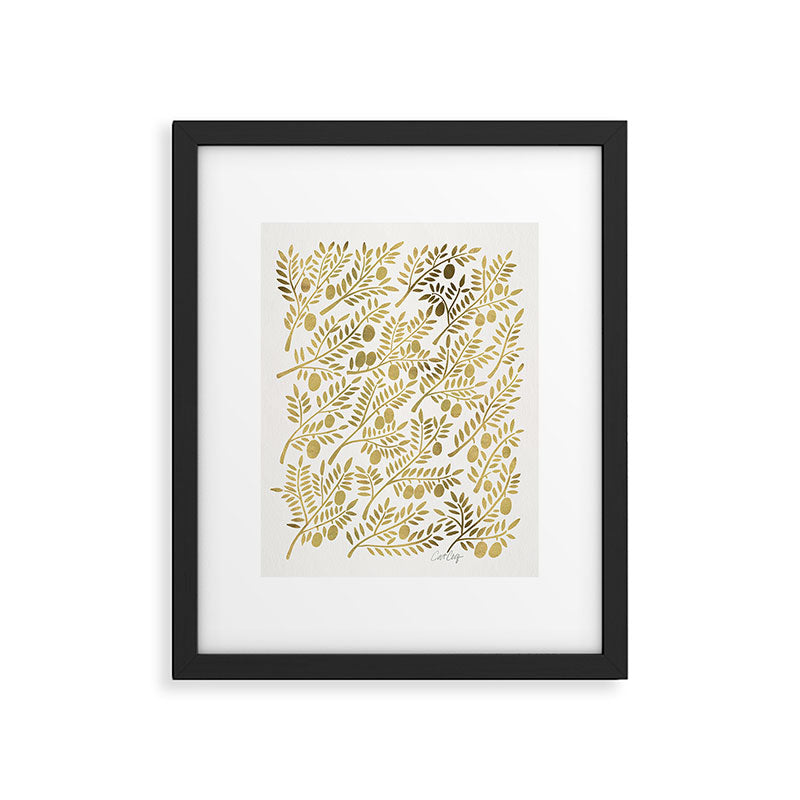 Gold Olive Branches Framed Art Print Gallery Image 5