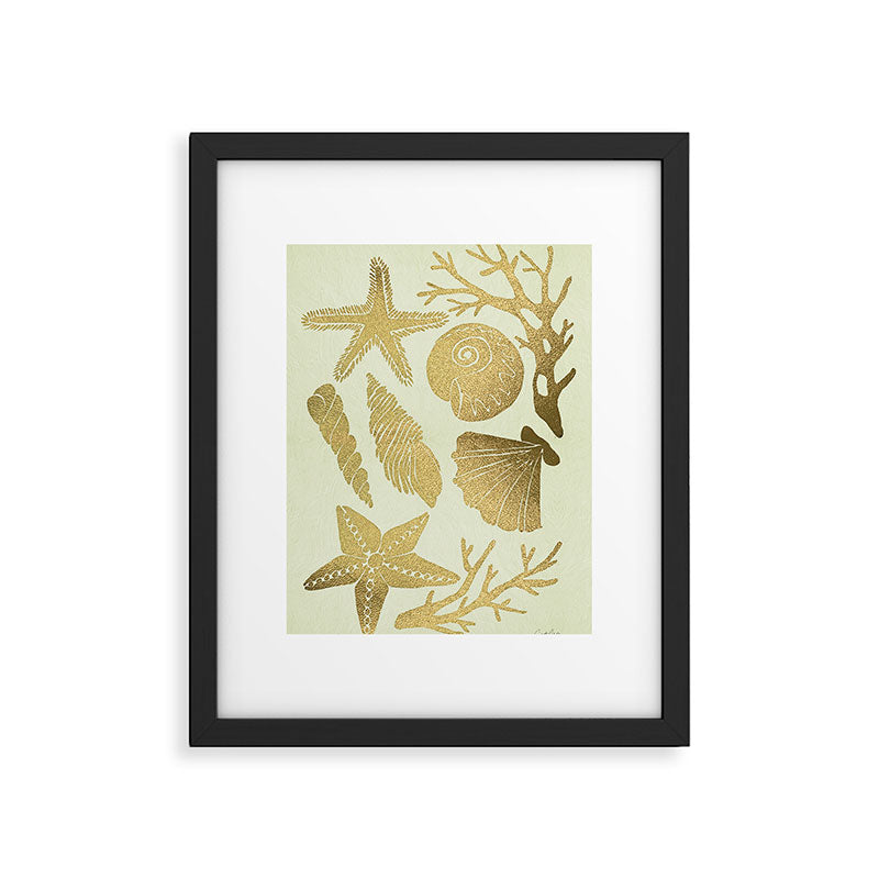 Gold Seashells Framed Art Print Gallery Image 5