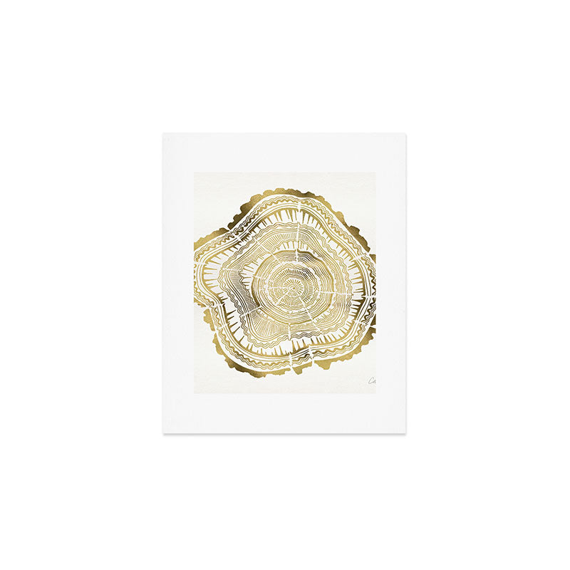 Gold Tree Rings Art Print Gallery Image 1