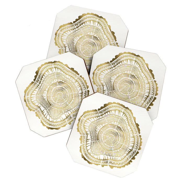 Gold Tree Rings Coaster Gallery Image 1