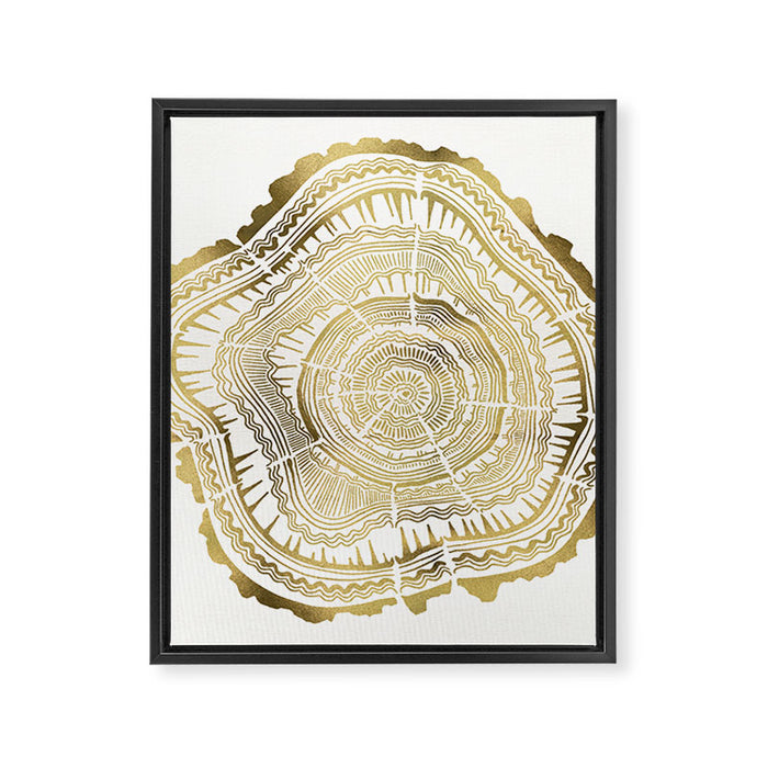 Gold Tree Rings Framed Canvas Print Gallery Image 1