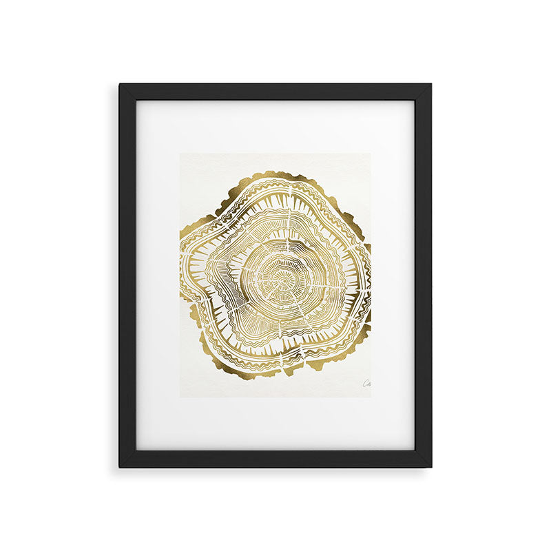 Gold Tree Rings Framed Art Print Gallery Image 6