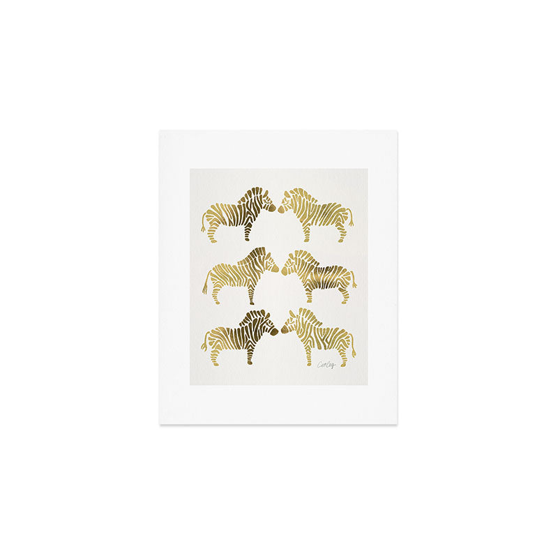 Golden Zebras Art Print Gallery Image 1