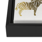 Golden Zebras Framed Canvas Print Gallery Image 3