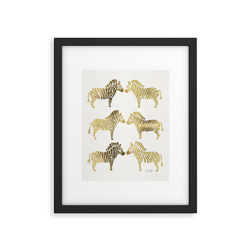 Golden Zebras Framed Art Print Gallery Image 6