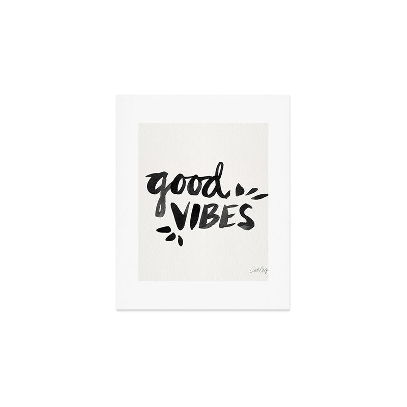 Good Vibes â Black Ink Art Print Gallery Image 1