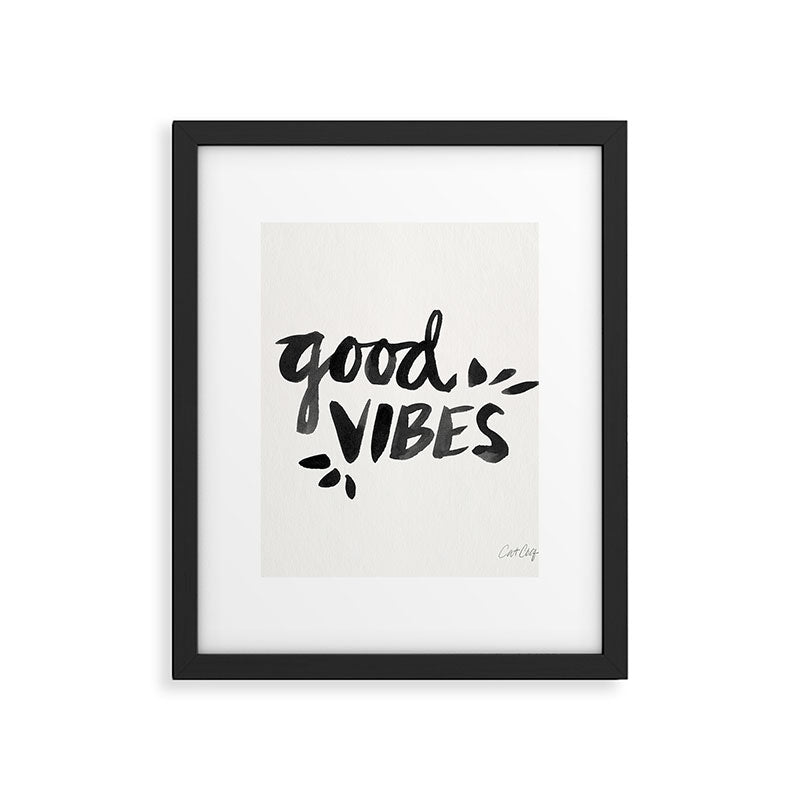 Good Vibes â Black Ink Framed Art Print Gallery Image 6