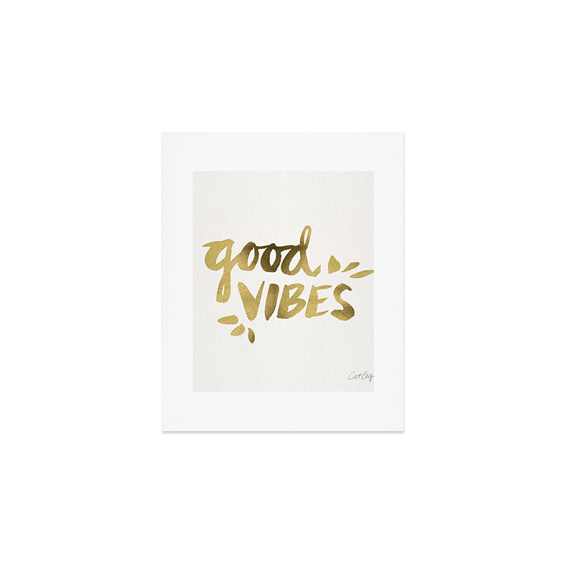 Good Vibes - Gold Ink Art Print Gallery Image 1