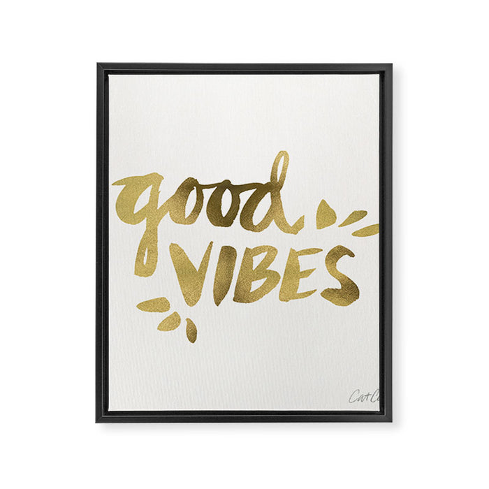 Good Vibes - Gold Ink Framed Canvas Print Gallery Image 1