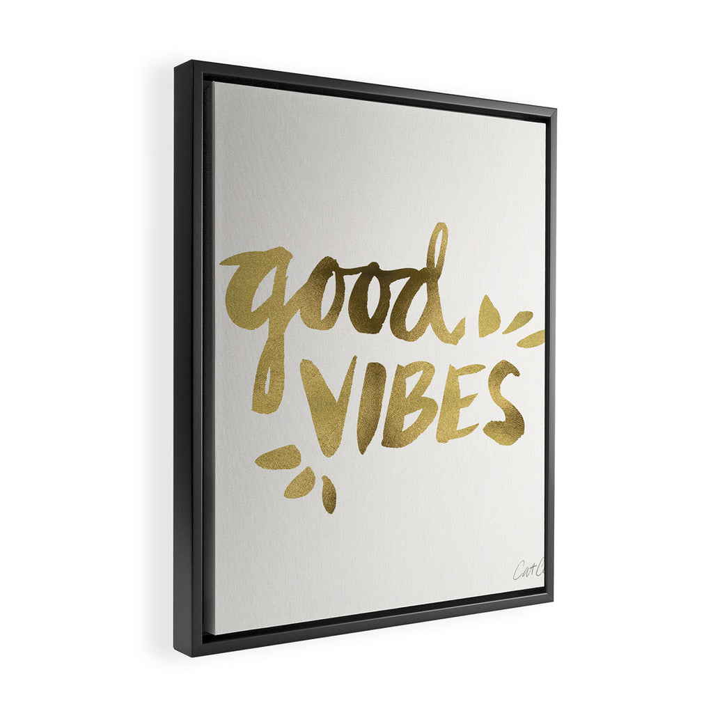 Good Vibes - Gold Ink Framed Canvas Print Gallery Image 2