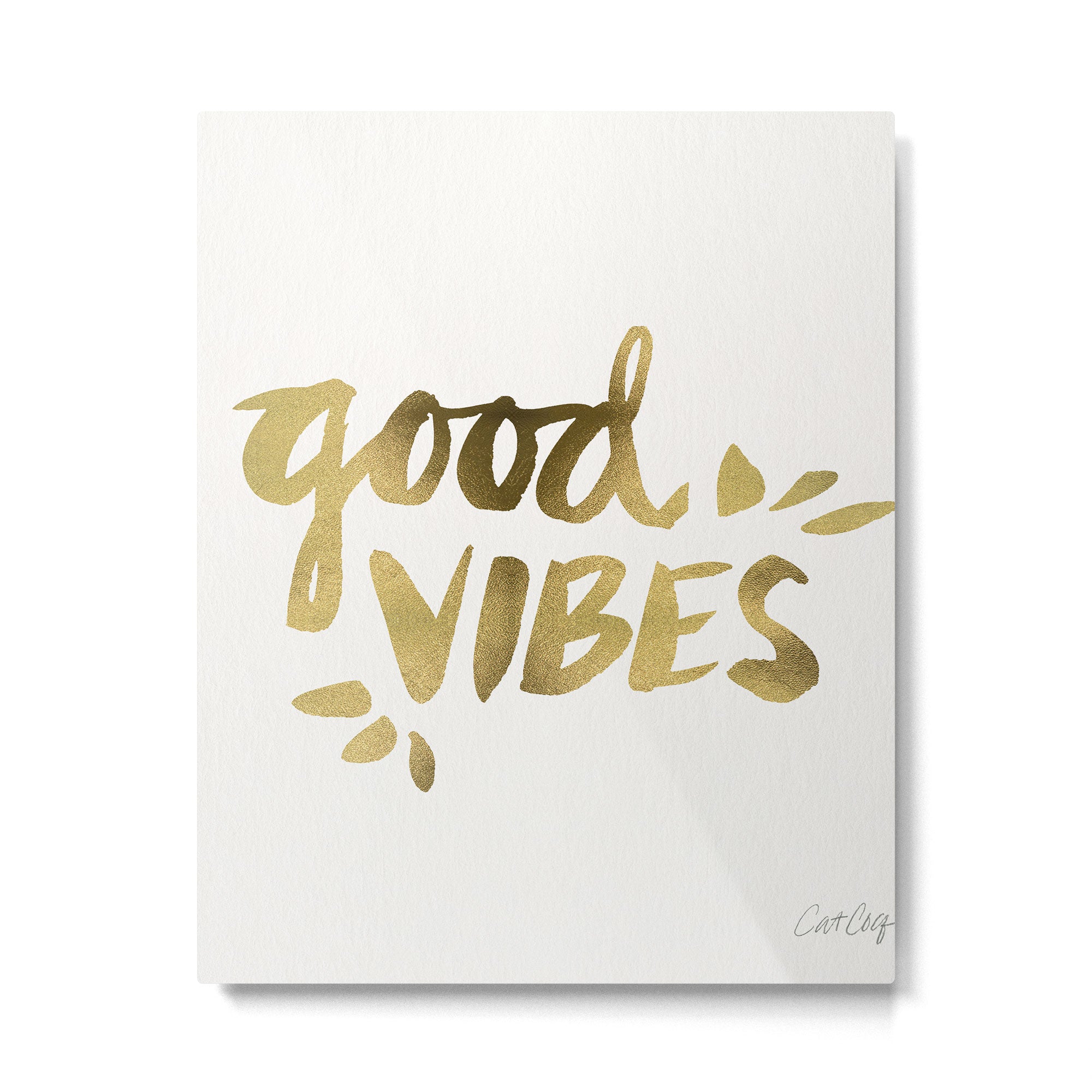 Good Vibes - Gold Ink Metal Print Gallery Image 6