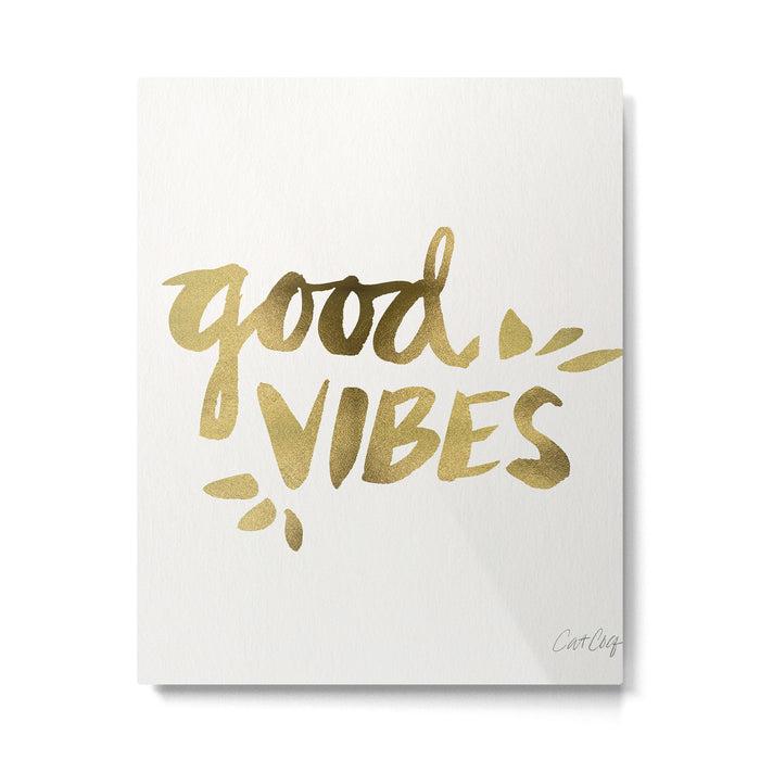 Good Vibes - Gold Ink Metal Print Gallery Image 1