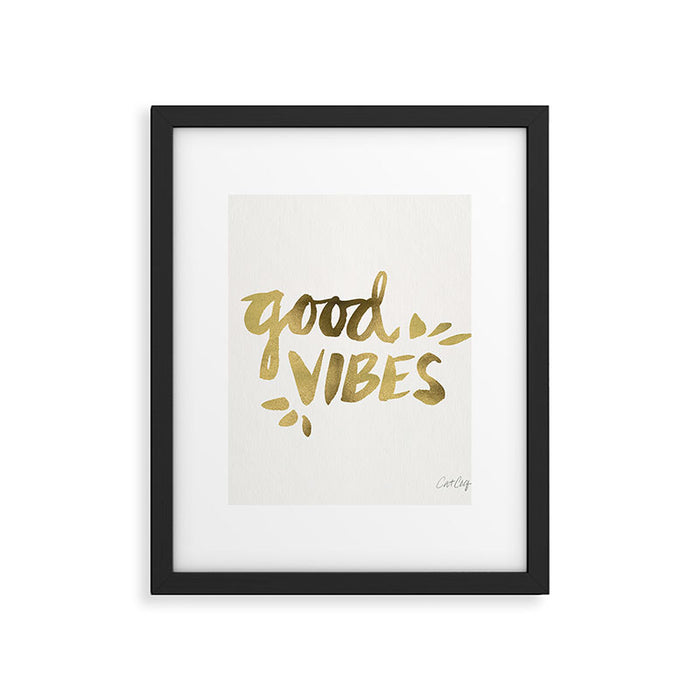 Good Vibes - Gold Ink Framed Art Print Gallery Image 1