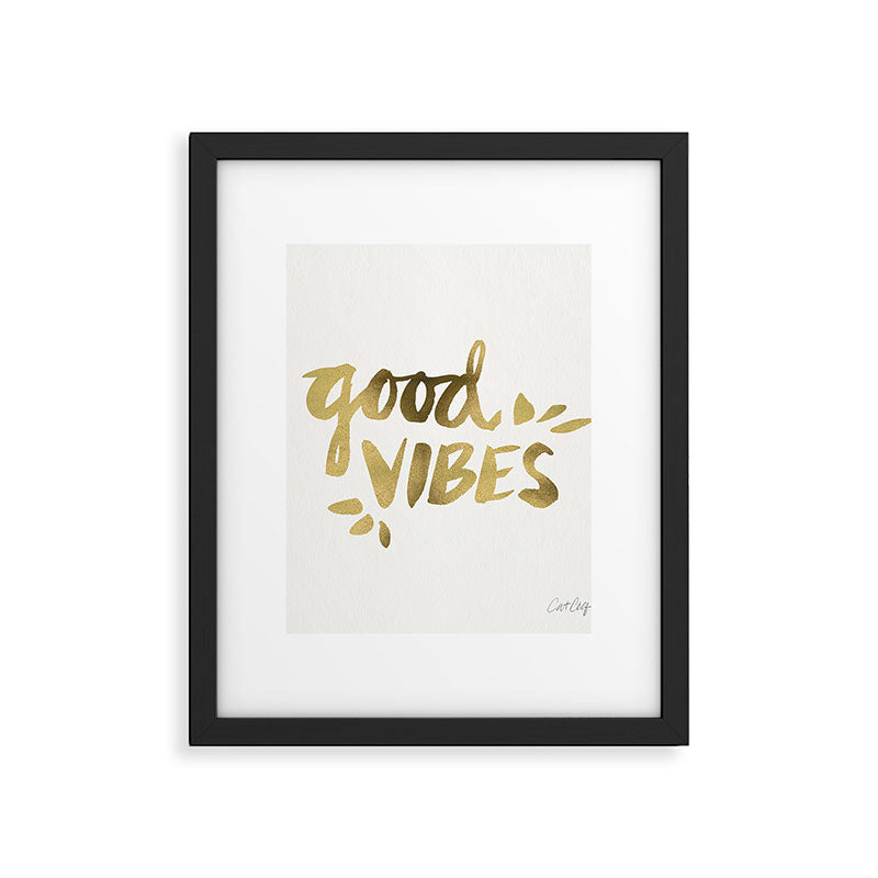 Good Vibes - Gold Ink Framed Art Print Gallery Image 6