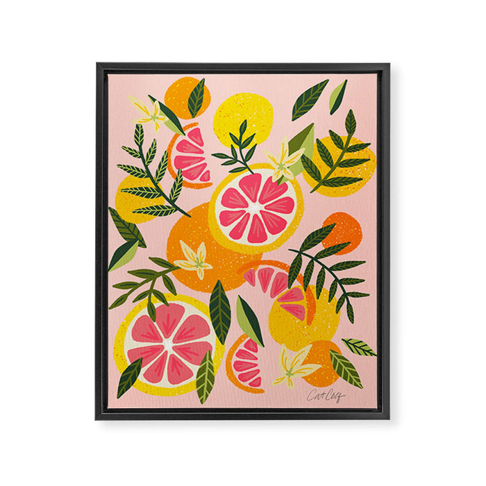 Grapefruit Blooms â Blush Framed Canvas Print Gallery Image 1
